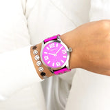 ooZoo Damen Armbanduhr C1074 fluo pink