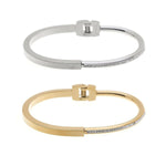 Damen Edelstahl Armband silber gold Zirkonia