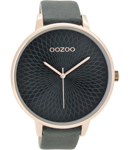 ooZoo C9524 tealblue (r ) ∅48 Aluminium Lederarmband Damenuhr