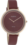 ooZoo C9851 Damenuhr Vintage Slim Design ∅40 Lederband Elegant bordeaux rosegold