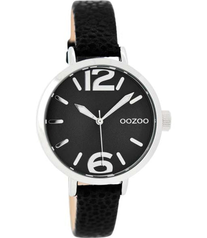 ooZoo JR274 black ∅35 Damenuhr Lederarmband schmale Handgelenke