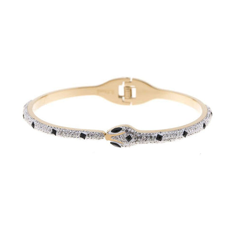 Edelstahl Armband Damen rosegold gold silber Schlange Strass