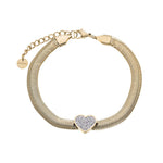 Produkte Edelstahl Armband Damen Herz gold silber Strass