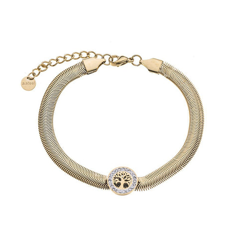 Produkte Edelstahl Armband Damen Lebensbaum gold silber Strass