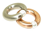 Edelstahlring Damen Spannring Perle rosegold silber