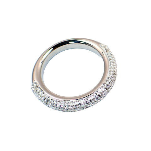 Edelstahlring Damen 4mm Rosegold Silber Strasssteine