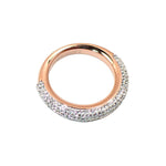 Edelstahlring Damen 4mm Rosegold Silber Strasssteine