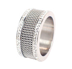 Edelstahlringe Damen Ring 11mm Zirconia