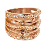 Edelstahlringe Damenring silber rose gold Zirkonia